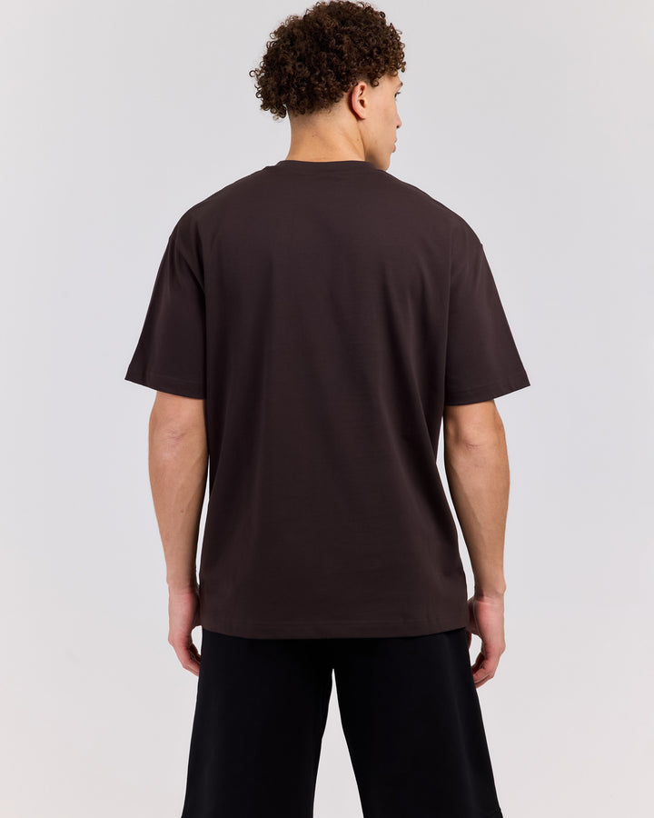 Badge Tee - Coffee Bean/Orange