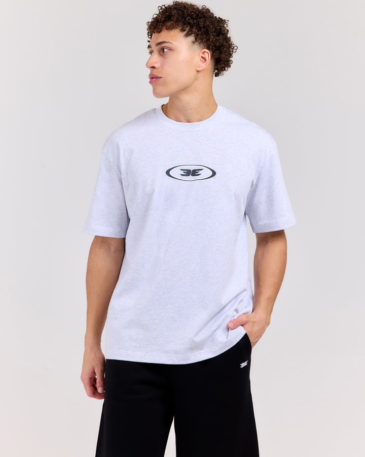 Badge Tee - Grey Marle/Dark Grey