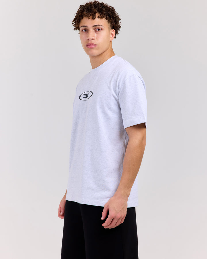 Badge Tee - Grey Marle/Dark Grey