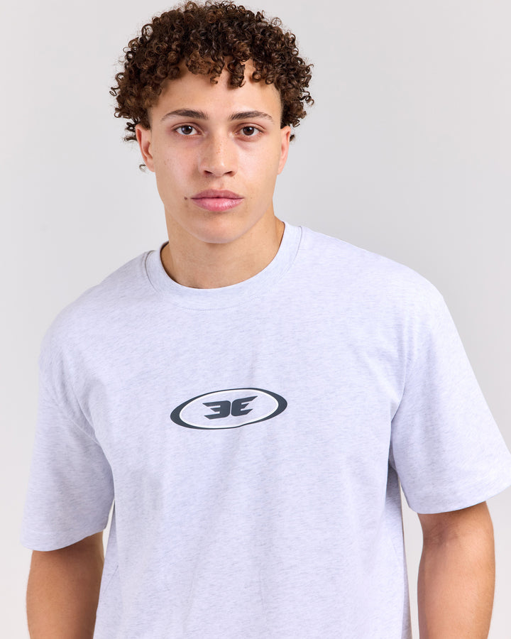 Badge Tee - Grey Marle/Dark Grey