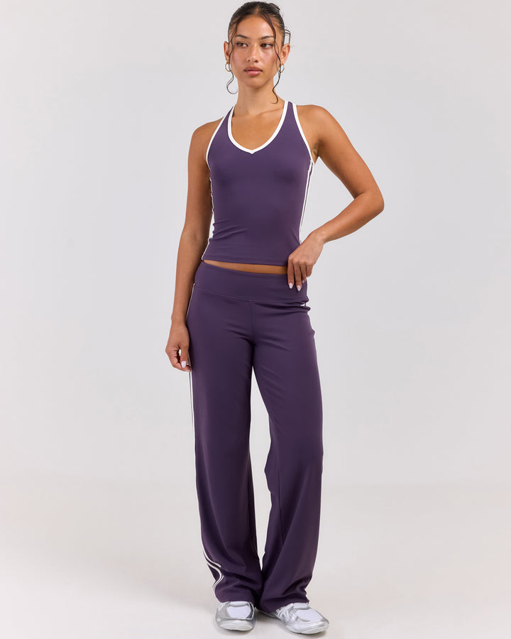 Airey Stripe Pants - Acai/White