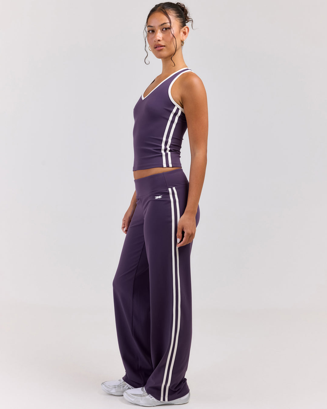 Airey Stripe Pants - Acai/White