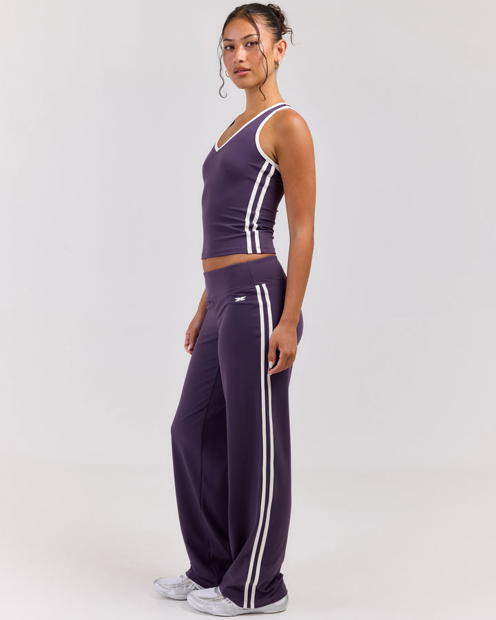 Airey Stripe Pants - Acai/White