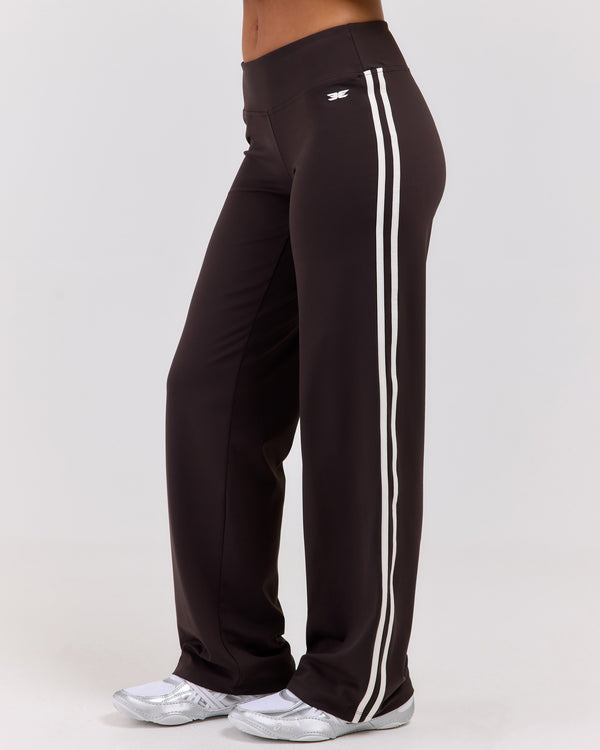 Airey Stripe Pants - Coffee/White