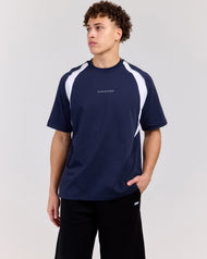 Panel Tee - Navy/White
