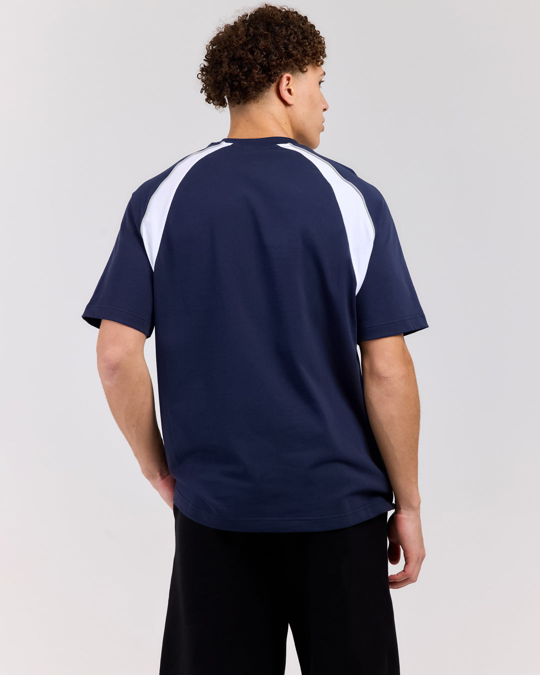 Panel Tee - Navy/White