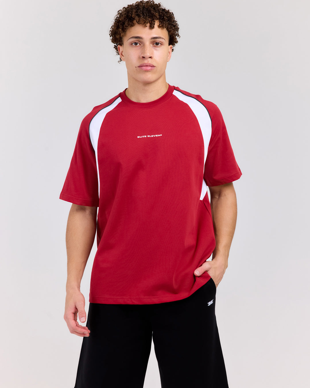 Panel Tee - Crimson/White