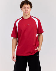Panel Tee - Crimson/White