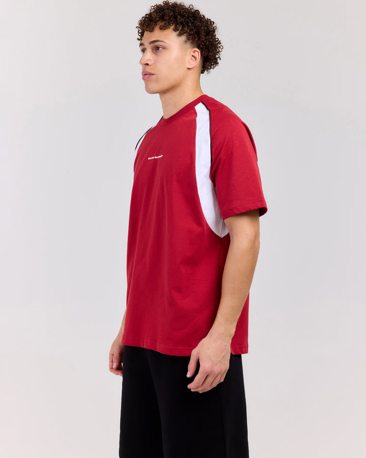 Panel Tee - Crimson/White