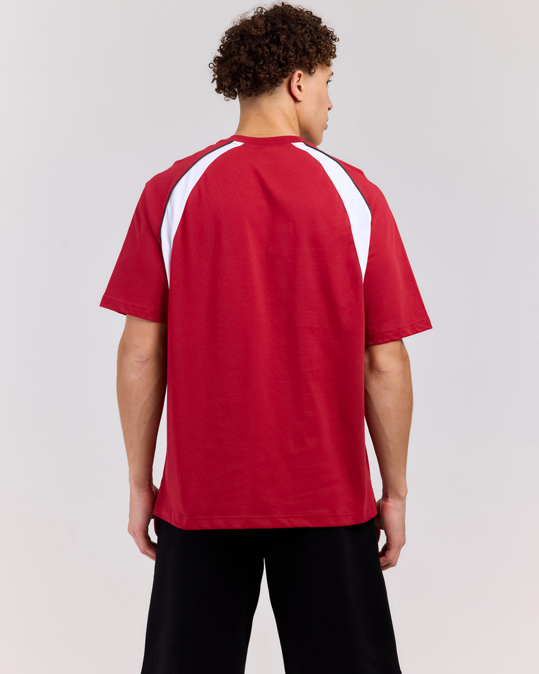 Panel Tee - Crimson/White