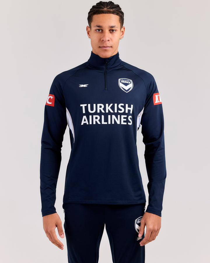 MVFC Men's ProSport Heavy Training 1/4 Zip - Navy/Grey/White