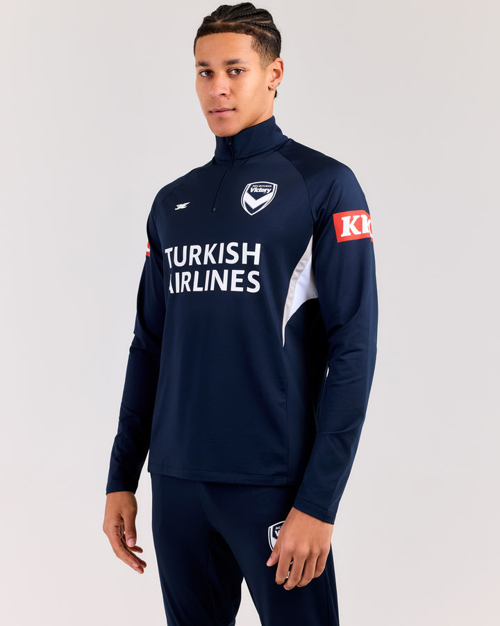 MVFC Men's ProSport Heavy Training 1/4 Zip - Navy/Grey/White