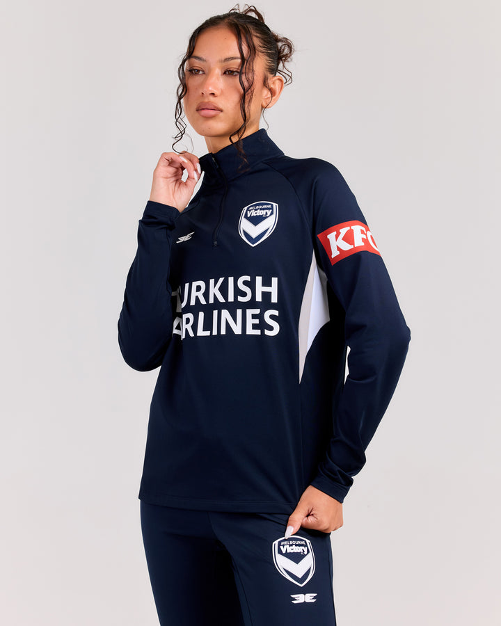 MVFC Women's ProSport Heavy Training 1/4 Zip - Navy/Grey/White