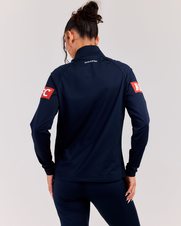 MVFC Women's ProSport Heavy Training 1/4 Zip - Navy/Grey/White