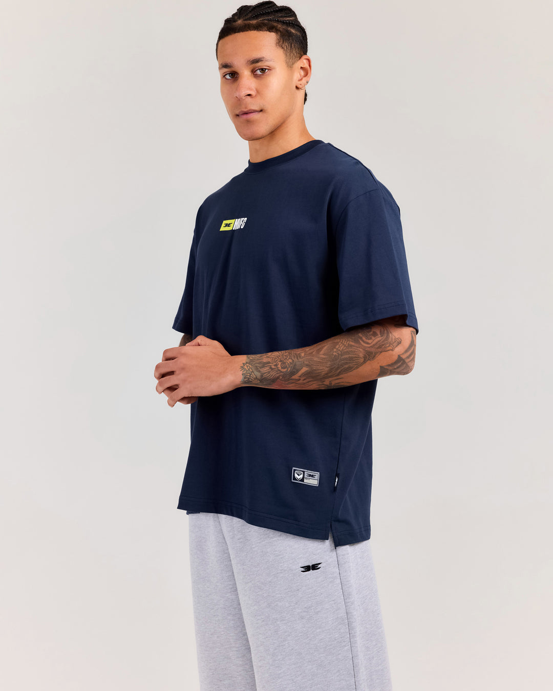 Men's VTID Oversized Tee - Navy/White/Lime