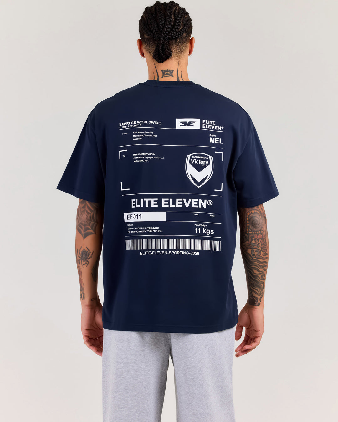 Men's Victory Express Oversized Tee - Navy/White