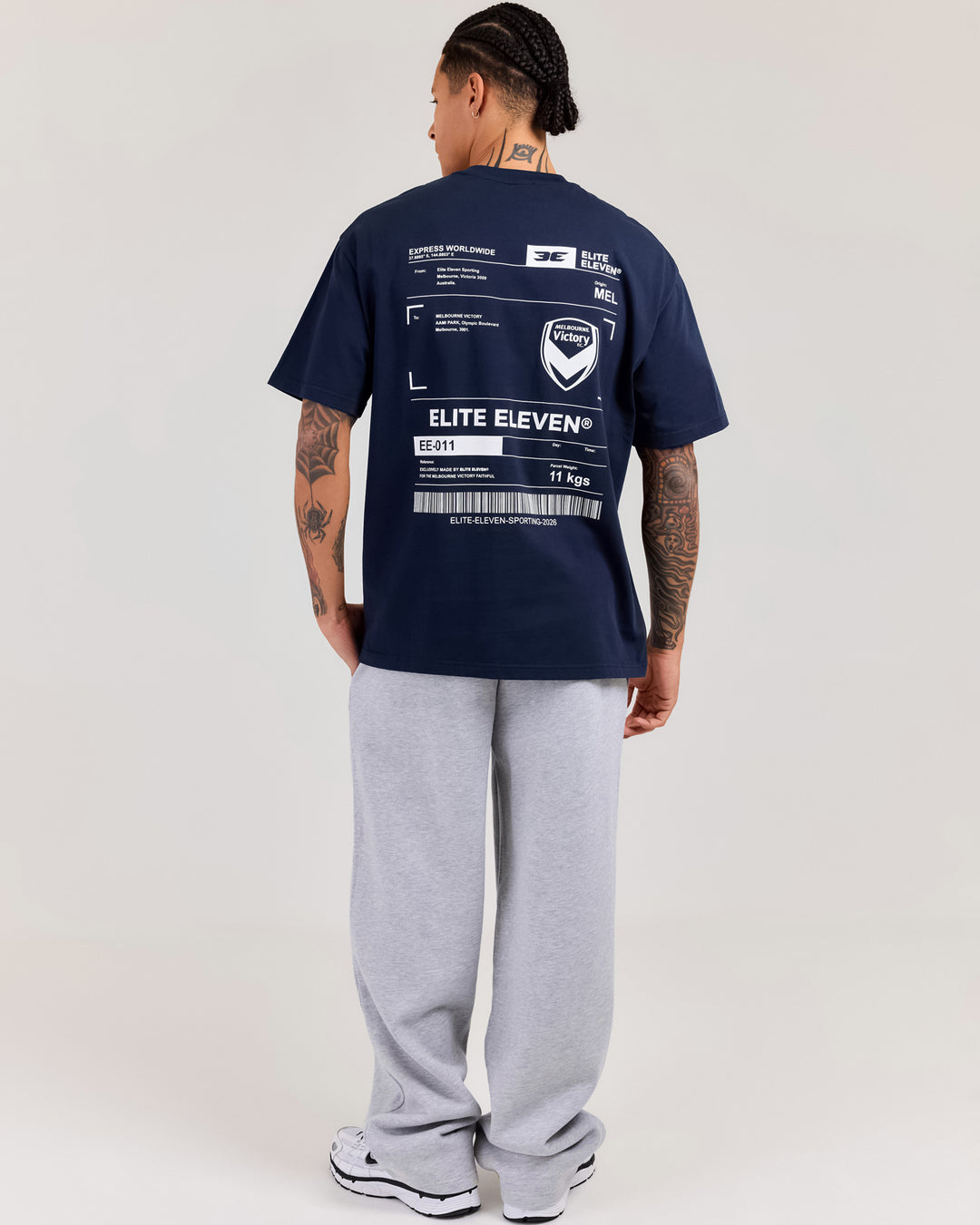 Men's Victory Express Oversized Tee - Navy/White