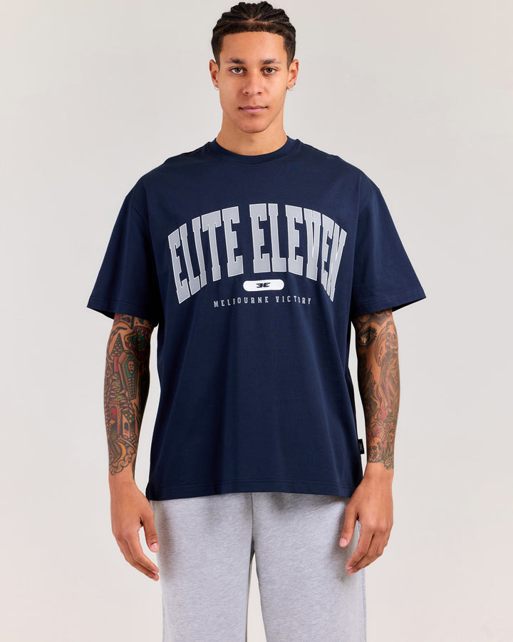 Men's Victory College Oversized Tee - Navy/White/Grey