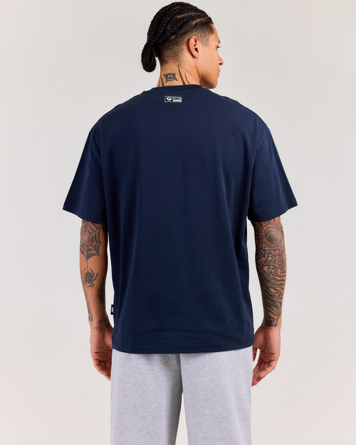 Men's Victory College Oversized Tee - Navy/White/Grey