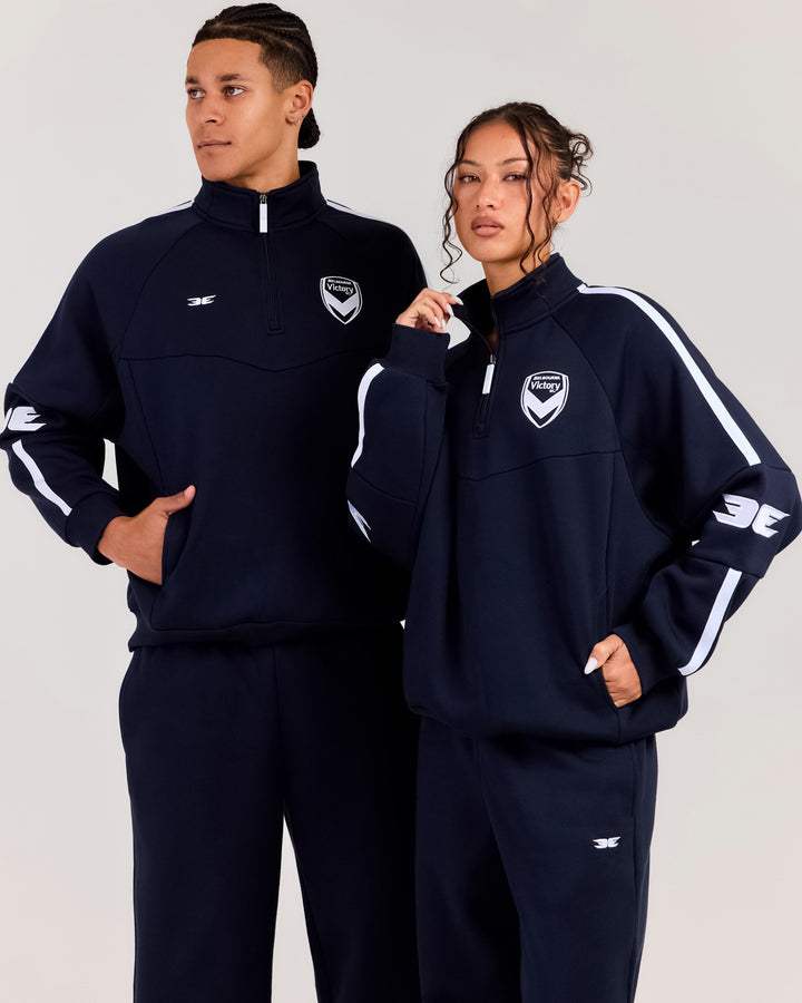 MVFC x EE ¼ Zip Jumper - Navy/White
