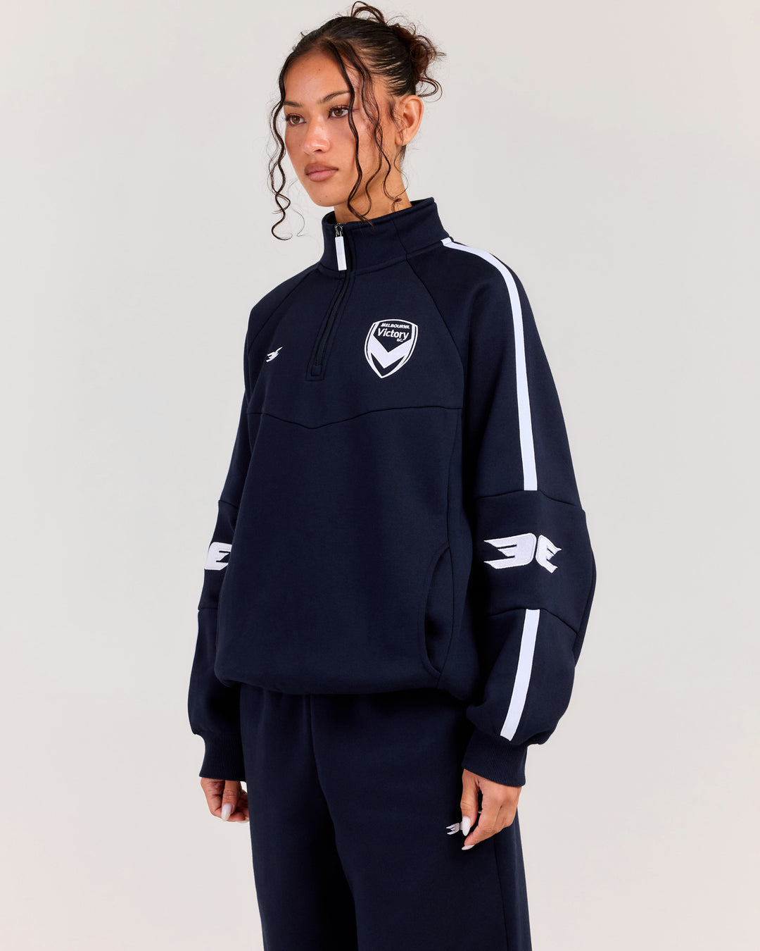 MVFC x EE ¼ Zip Jumper - Navy/White
