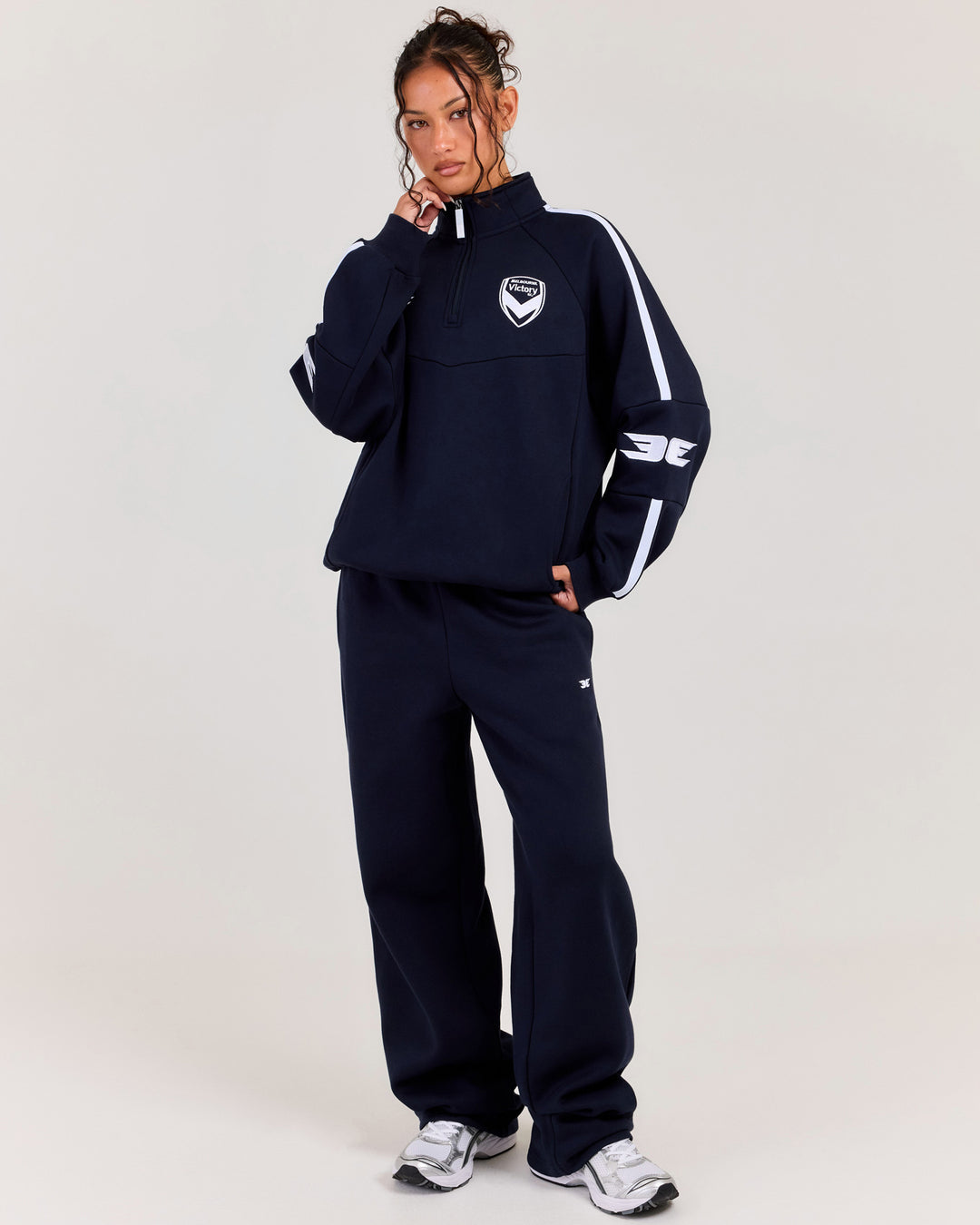 MVFC x EE ¼ Zip Jumper - Navy/White