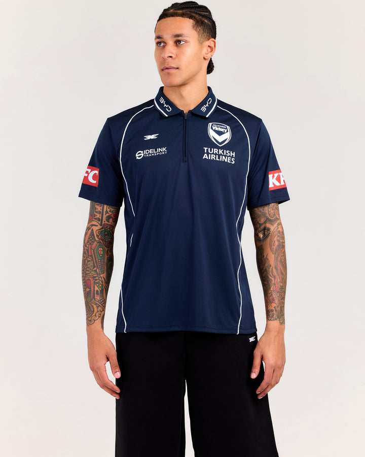 MVFC Men's Media Polo - Navy/Grey/White