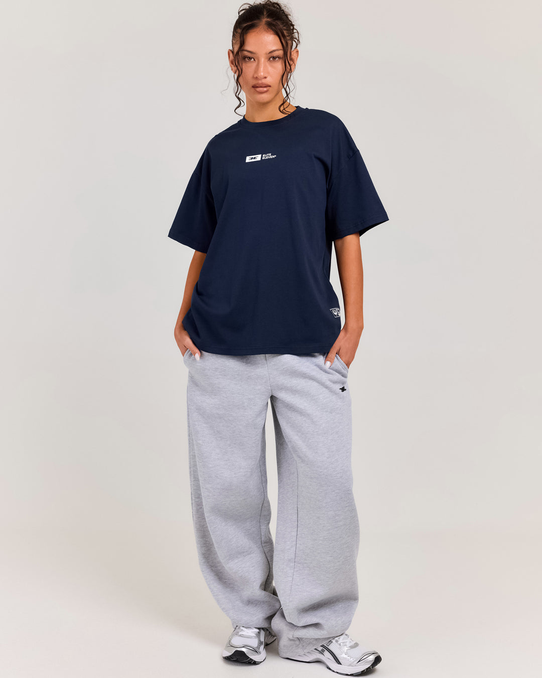 Women's Victory Express Oversized Tee - Navy/White