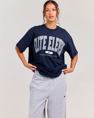 Women's Victory College Oversized Tee - Navy/White/Grey