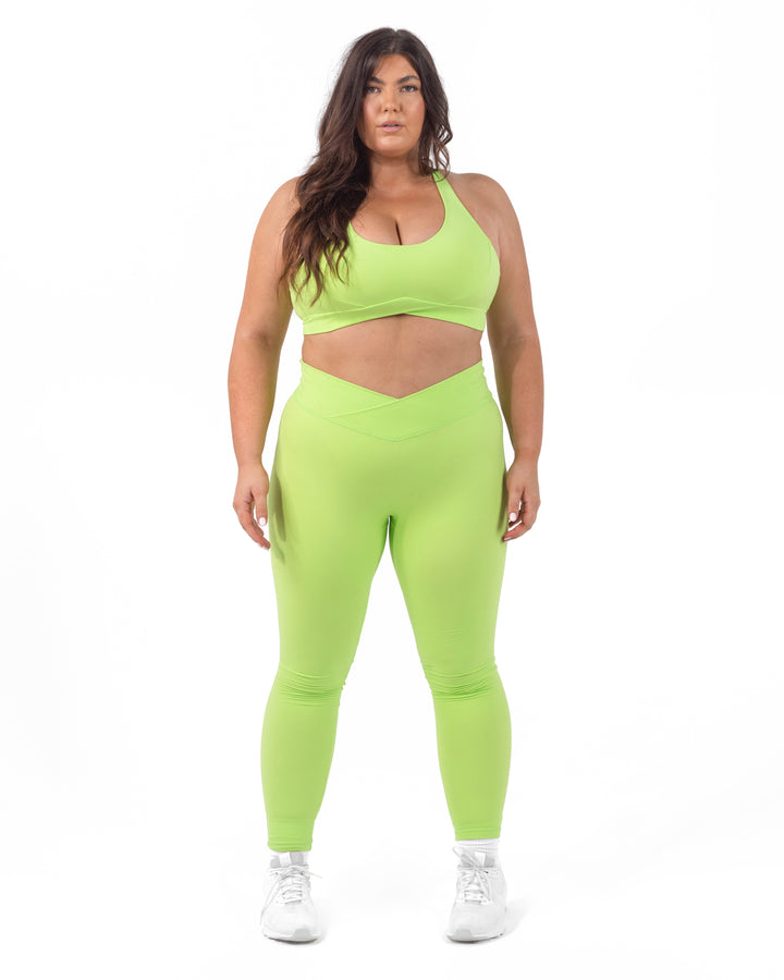 Cross Over Leggings - Lime