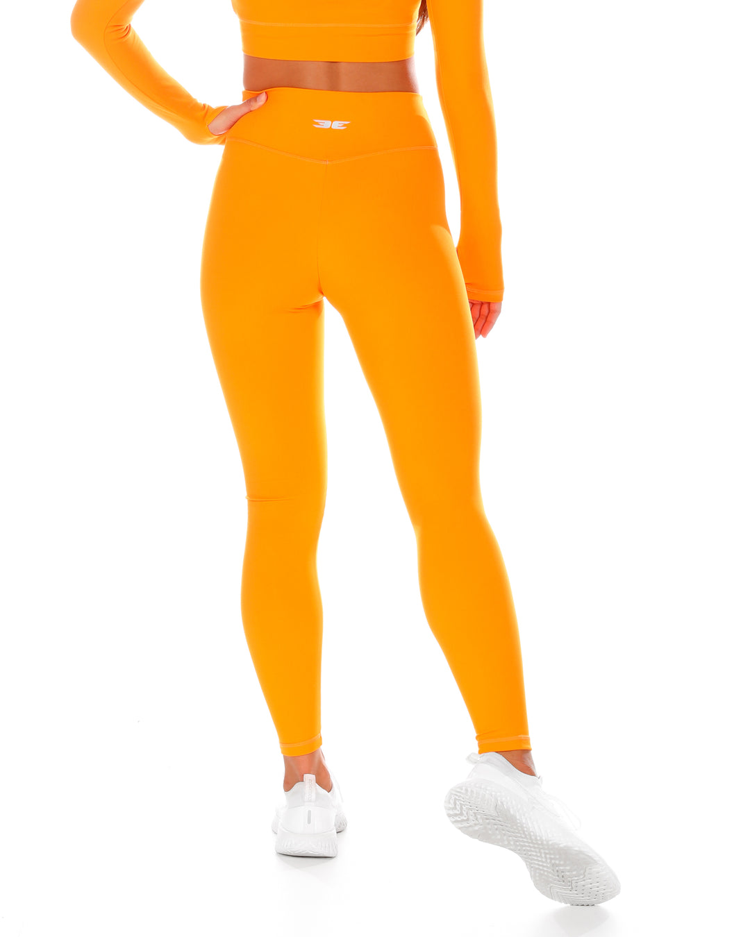 Cross Over Leggings - Bright Orange