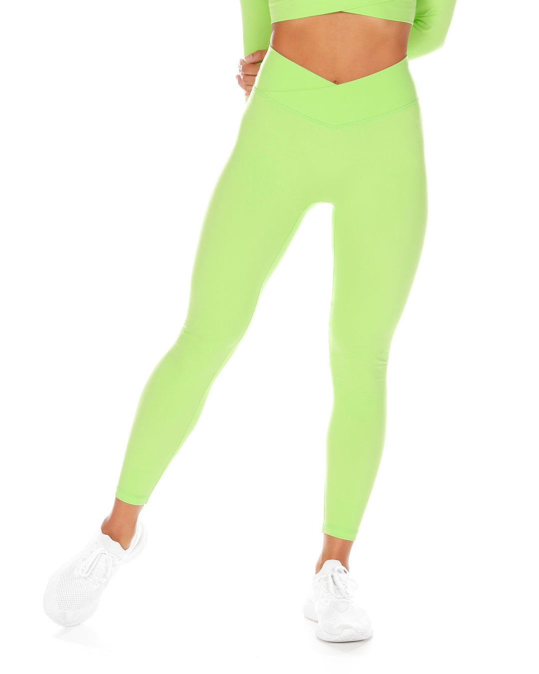 Cross Over Leggings - Lime