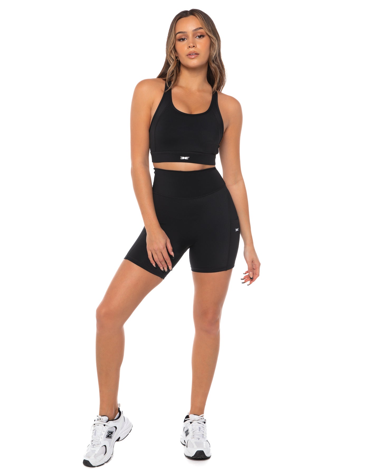Elite Eleven Womens Cropped Sports Bra Gym Top Size XS Black