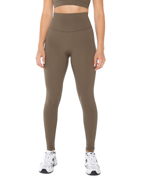 Olive Seamless Cross Front Seam Detail Leggings