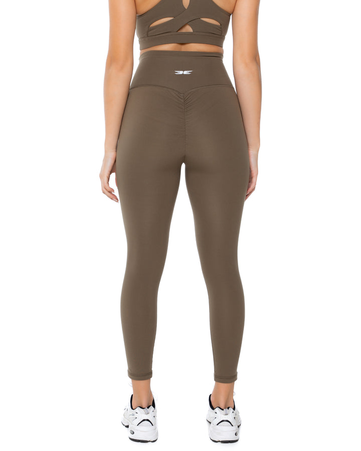 7/8 Aura Scrunch Leggings - Dusty Khaki