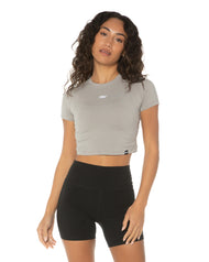 Elite Crop Tee - Smokey Grey