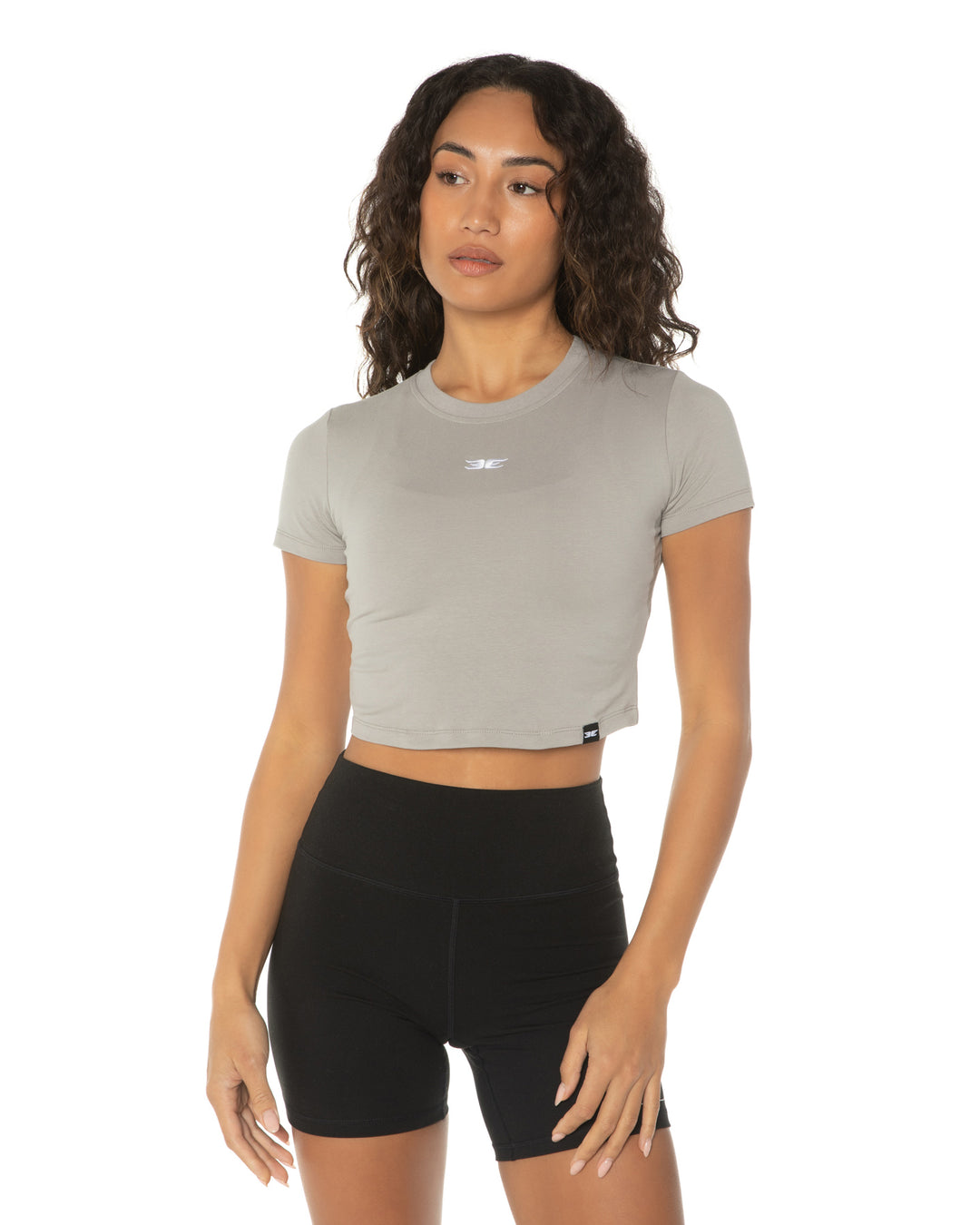 Elite Crop Tee - Smokey Grey