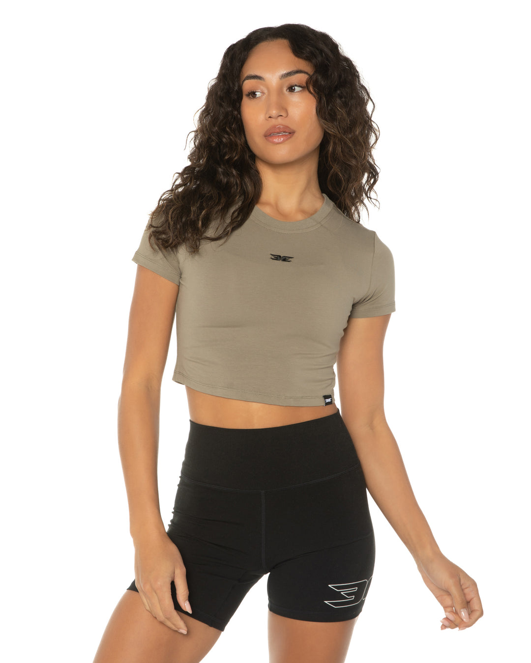 Elite Crop Tee - Khaki