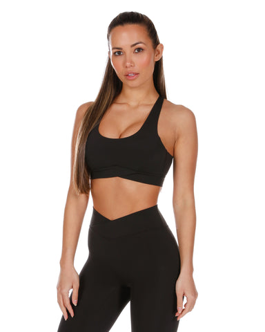 Cross Over Sports Bra - Black – Elite Eleven