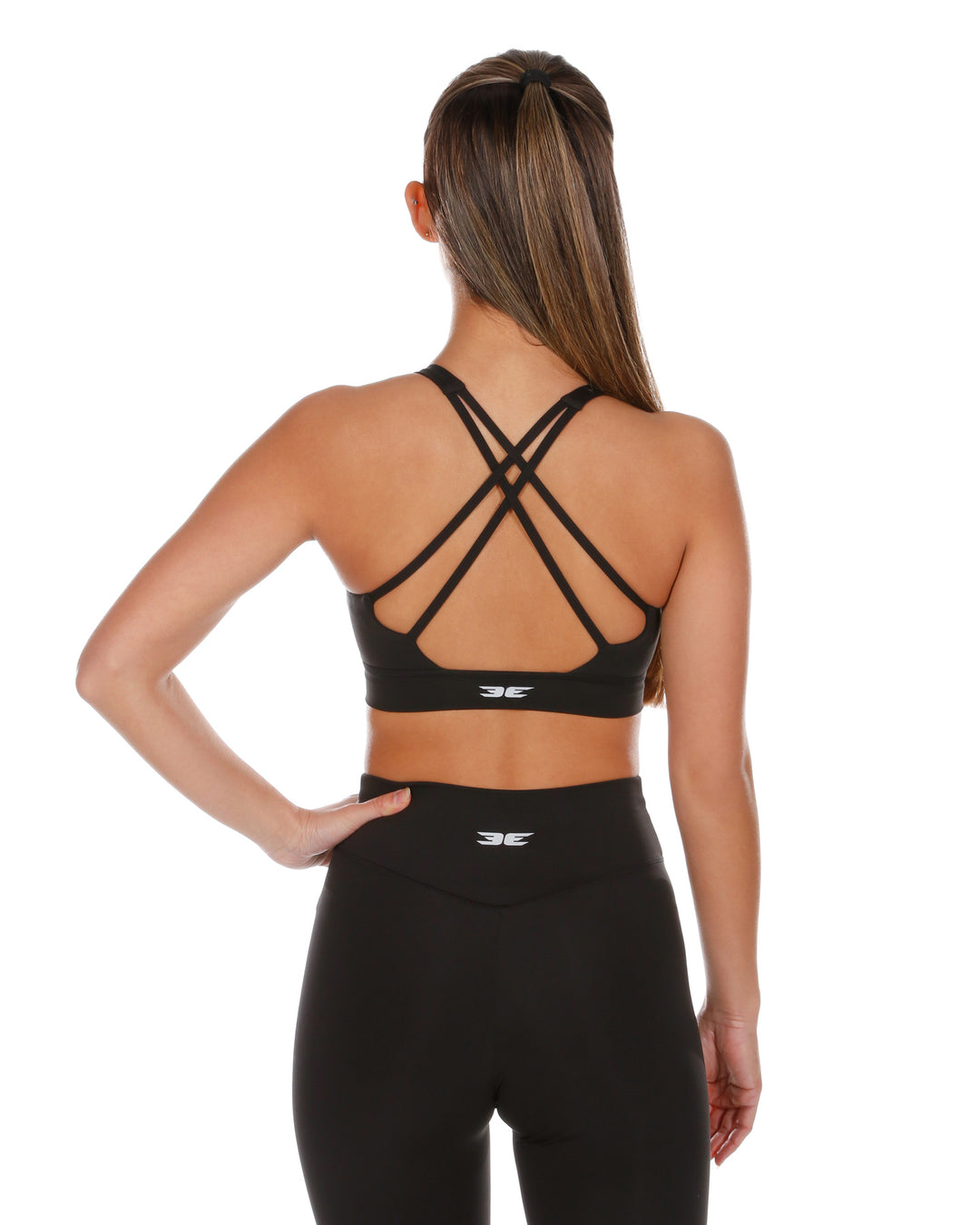 Cross Over Sports Bra - Black