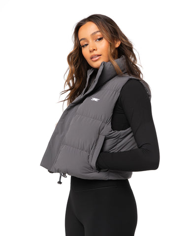 Cropped Puffer Vest - Sea Foam – Elite Eleven