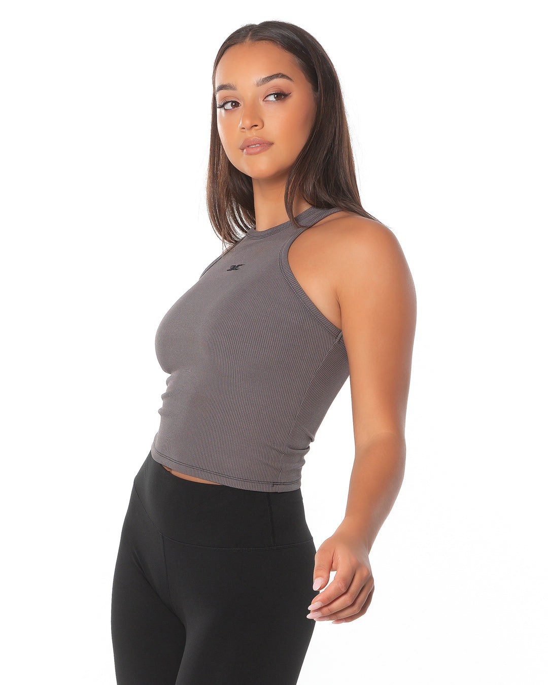 Ribbed Singlet - Charcoal